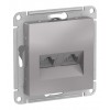 Розетка компьютерная 2xRJ45 Cat.5 SYSTEME ELECTRIC ATLASDESIGN, алюминий