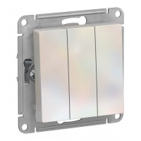 Выключатель 3-клавишный SYSTEME ELECTRIC ATLASDESIGN, скрытый монтаж, жемчуг