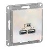 Розетка 2xUSB SYSTEME ELECTRIC ATLASDESIGN, жемчуг