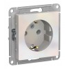 Розетка SYSTEME ELECTRIC ATLASDESIGN, скрытый монтаж, с заземлением, жемчуг