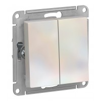 Переключатель 2-клавишный SYSTEME ELECTRIC ATLASDESIGN, скрытый монтаж, жемчуг