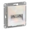 Розетка компьютерная 2xRJ45 Cat.5 SYSTEME ELECTRIC ATLASDESIGN, жемчуг