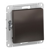 Выключатель 1-клавишный кнопочный SYSTEME ELECTRIC ATLASDESIGN, скрытый монтаж, мокко