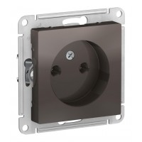 Розетка SYSTEME ELECTRIC ATLASDESIGN, скрытый монтаж, без заземления, мокко