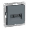 Розетка компьютерная 2xRJ45 Cat.5 SYSTEME ELECTRIC ATLASDESIGN, грифель