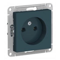 Розетка SYSTEME ELECTRIC ATLASDESIGN, скрытый монтаж, без заземления, изумруд