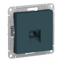Розетка телефонная 1xRJ11 SYSTEME ELECTRIC ATLASDESIGN, изумруд