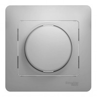 Светорегулятор поворотно-нажимной SYSTEME ELECTRIC GLOSSA, 630 Вт, для LED 10-315 Вт/ВА, алюминий