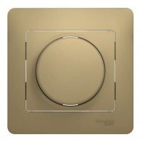 Светорегулятор поворотно-нажимной SYSTEME ELECTRIC GLOSSA, 630 Вт, для LED 10-315 Вт/ВА,титан