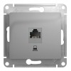 Розетка 1xRJ45 Cat.5 SYSTEME ELECTRIC GLOSSA, алюминий