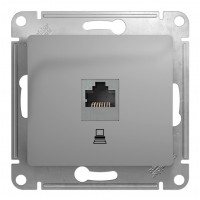 Розетка 1xRJ45 Cat.5 SYSTEME ELECTRIC GLOSSA, алюминий