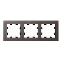 Рамка 3 поста SYSTEME ELECTRIC ATLASDESIGN NATURE, мокко (пластик)