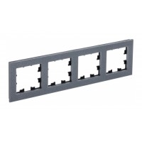 Рамка 4 поста SYSTEME ELECTRIC ATLASDESIGN NATURE, мрамор айс грей