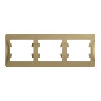 Рамка 3 поста SYSTEME ELECTRIC GLOSSA, горизонтальная, титан