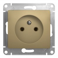 Розетка SYSTEME ELECTRIC GLOSSA, скрытый монтаж, без заземления, титан