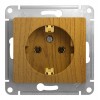 Розетка SYSTEME ELECTRIC GLOSSA, скрытый монтаж, с заземлением, дуб