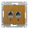 Розетка 2xRJ11+RJ45 Cat.5 SYSTEME ELECTRIC GLOSSA, дуб
