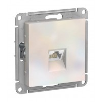 Розетка компьютерная RJ45 Cat.6 SYSTEME ELECTRIC ATLASDESIGN, скрытый монтаж, жемчуг, ATN000486