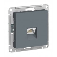 Розетка компьютерная RJ45 Cat.6 SYSTEME ELECTRIC ATLASDESIGN, скрытый монтаж, грифель, ATN000786