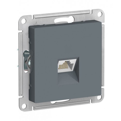 Розетка компьютерная RJ45 Cat.6 SYSTEME ELECTRIC ATLASDESIGN, скрытый монтаж, грифель, ATN000786