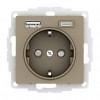 ATLASDESIGN РОЗЕТКА 16А c 2 USB A+C, 5В//2,4А//3,0А, 2х5В//1,5А, механизм, ШАМПАНЬ