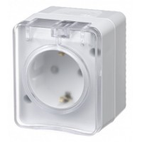 AtlasDesign Profi54 розетка с заземлением со шторками 16А 250B, БЕЛЫЙ