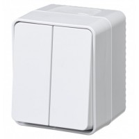 AtlasDesign Profi54 Выключатель 2-клавишный 10 АХ, БЕЛЫЙ