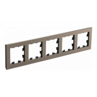 Рамка 5 постов SYSTEME ELECTRIC ATLASDESIGN NATURE, латунь