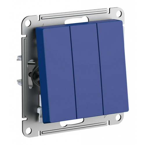 Выключатель 3-клавишный SYSTEME ELECTRIC ATLASDESIGN, скрытый монтаж, аквамарин, ATN001131