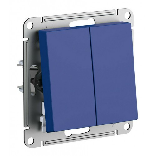 Переключатель 2-клавишный SYSTEME ELECTRIC ATLASDESIGN, скрытый монтаж, аквамарин, ATN001165