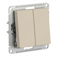 Переключатель 2-клавишный SYSTEME ELECTRIC ATLASDESIGN, скрытый монтаж, песочный, ATN001265