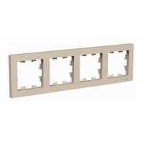 Рамка 4 поста SYSTEME ELECTRIC ATLASDESIGN, горизонтальная, песочный, ATN001204