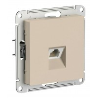 Розетка компьютерная RJ45 SYSTEME ELECTRIC ATLASDESIGN, скрытый монтаж, песочный, ATN001283