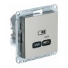 Розетка USB type C SYSTEME ELECTRIC ATLASDESIGN, скрытый монтаж, шампань, ATN000527
