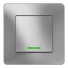 Переключатель 1-клавишный SYSTEME ELECTRIC BLANCA с подсветкой, скрытый монтаж, алюминий, BLNVS010613