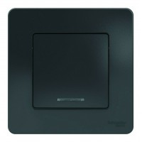 Выключатель 1-клавишный SYSTEME ELECTRIC BLANCA с подсветкой, скрытый монтаж, антрацит, BLNVS010116