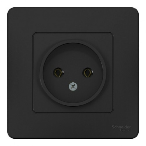 Розетка SYSTEME ELECTRIC BLANCA, скрытый монтаж, без заземления, антрацит