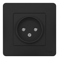Розетка SYSTEME ELECTRIC BLANCA, скрытый монтаж, без заземления, со шторками, антрацит