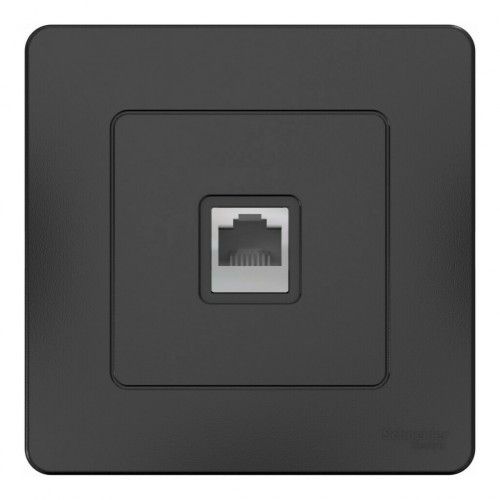Розетка компьютерная RJ45 SYSTEME ELECTRIC BLANCA, скрытый монтаж, антрацит, BLNIS045006