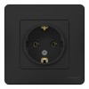 Розетка SYSTEME ELECTRIC BLANCA, скрытый монтаж, с заземлением, антрацит, BLNRS001016