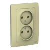 Розетка двухместная SYSTEME ELECTRIC BLANCA, скрытый монтаж, без заземления, бежевый