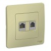 Розетка телефонная+компьютерная RJ11+RJ45 SYSTEME ELECTRIC BLANCA, скрытый монтаж, бежевый, BLNIS045117