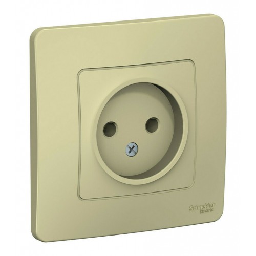 Розетка SYSTEME ELECTRIC BLANCA, скрытый монтаж, без заземления, бежевый