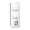 Блок розетка + выключатель SYSTEME ELECTRIC BLANCA с подсветкой, скрытый монтаж, белый, BLNBS101111