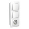Блок розетка + выключатель SYSTEME ELECTRIC BLANCA, скрытый монтаж, белый, BLNBS101101