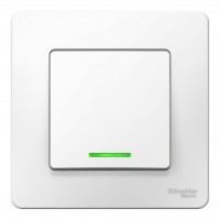 Выключатель 1-клавишный SYSTEME ELECTRIC BLANCA с подсветкой, скрытый монтаж, белый, BLNVS006111