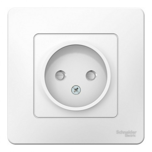 Розетка SYSTEME ELECTRIC BLANCA, скрытый монтаж, без заземления, со шторками, белый