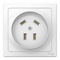 Розетка SYSTEME ELECTRIC BLANCA, скрытый монтаж, со шторками, белый, BLNSR003241