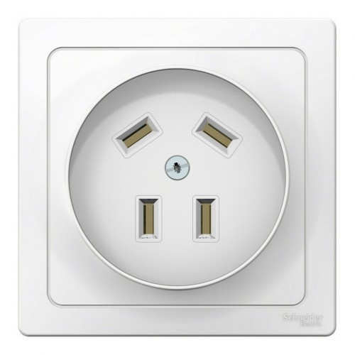 Розетка SYSTEME ELECTRIC BLANCA, скрытый монтаж, со шторками, белый, BLNSR003241