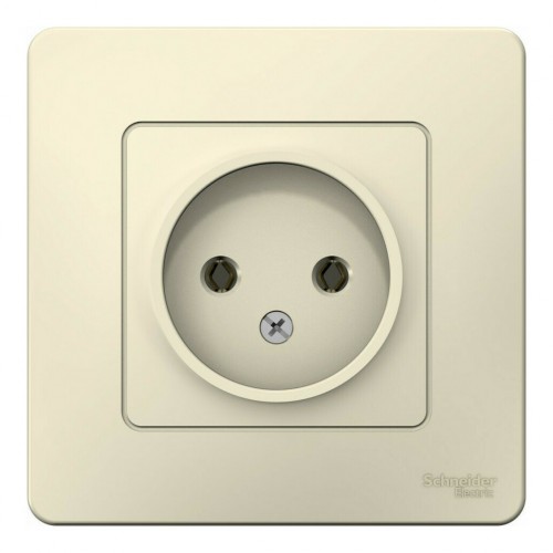 Розетка SYSTEME ELECTRIC BLANCA, скрытый монтаж, без заземления, молочный